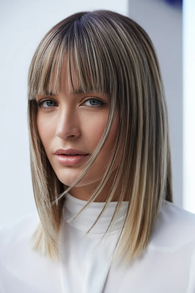 Asymmetrical Peek A Boo Bangs