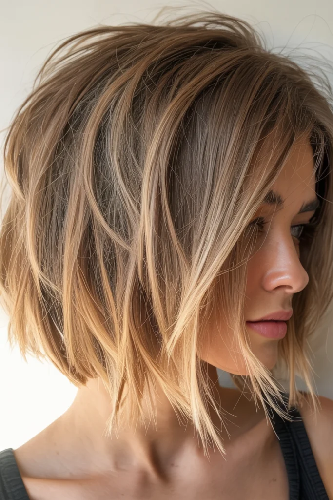 Choppy Bob with Highlights