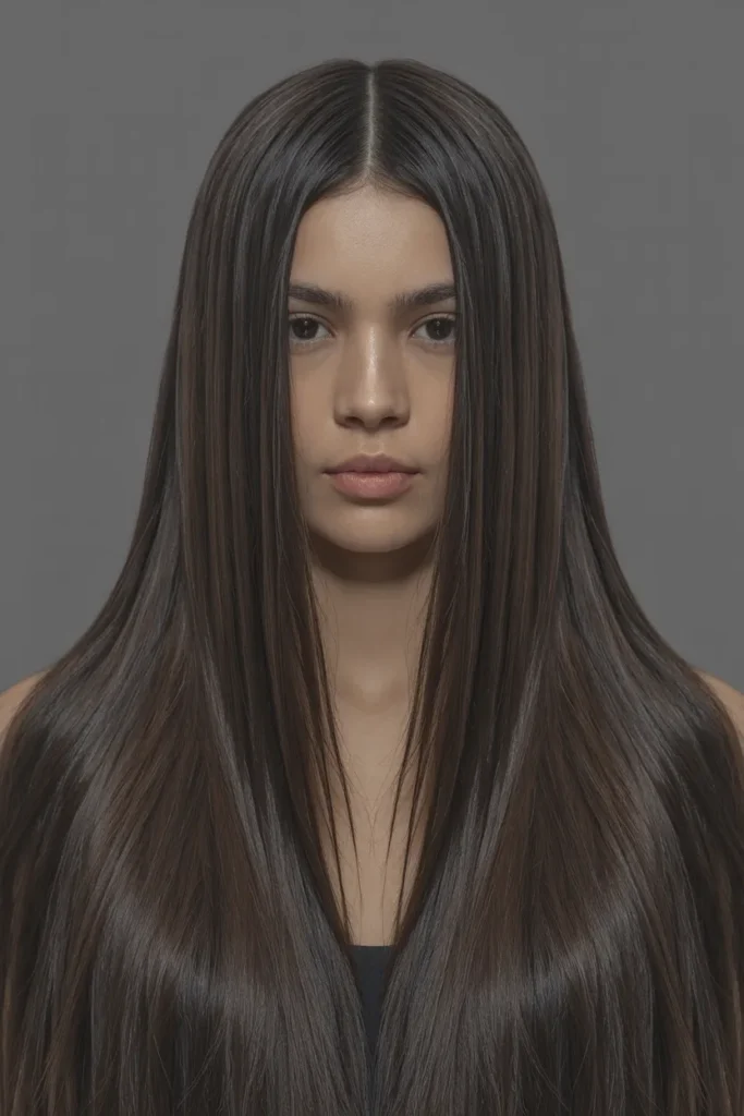 Glass Hair Middle Part