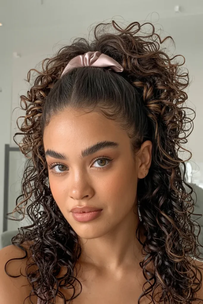 Half-Up Curly Puff