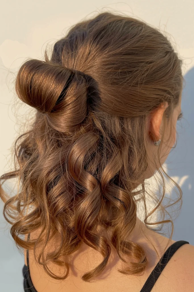 Loose Curled Half-Up Style