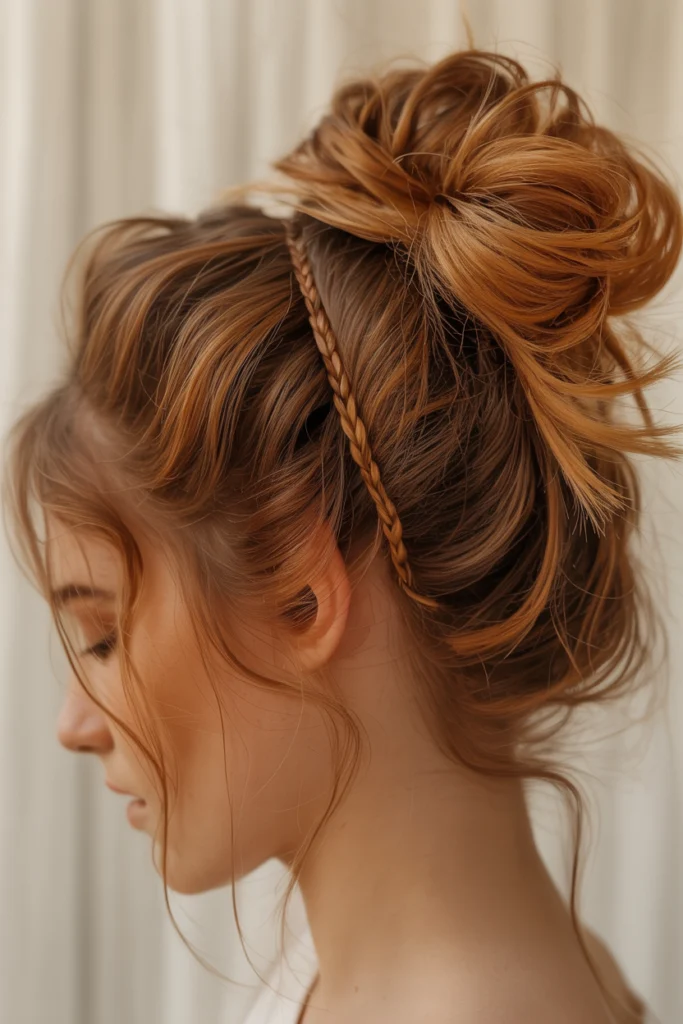 Messy Bun with Braided Accents