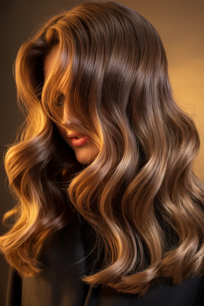 Metallic Bronze and Gold Balayage