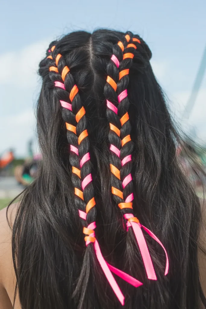 Neon Ribbon Braids