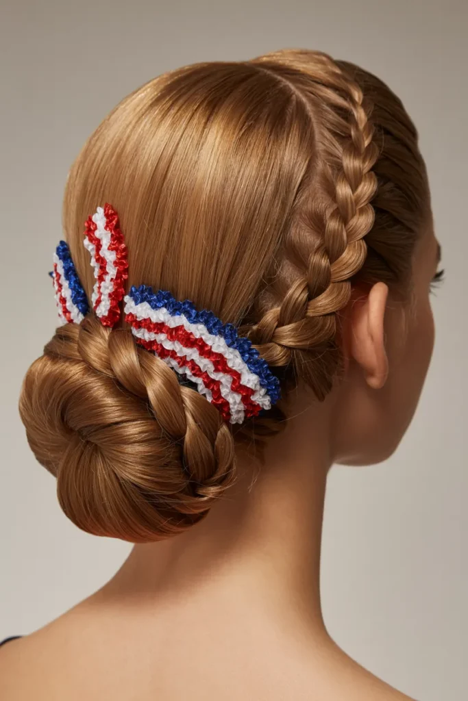 Patriotic Braid Updo