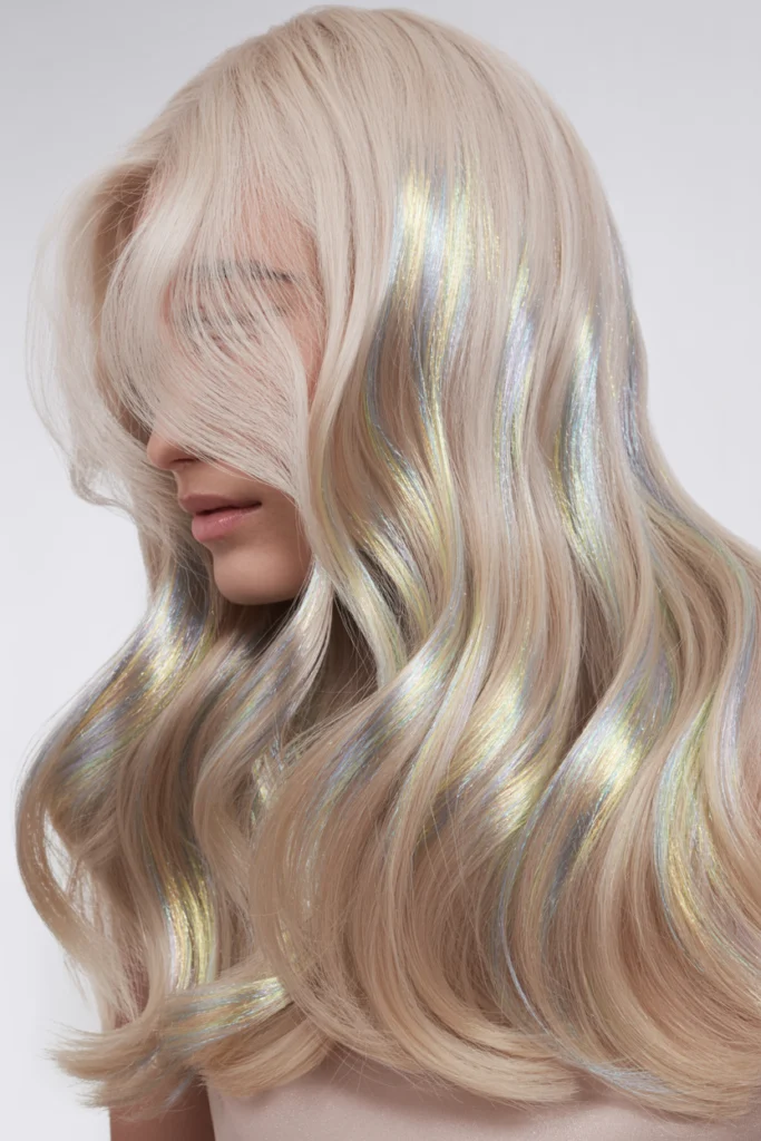 Platinum Blonde with Metallic Highlights