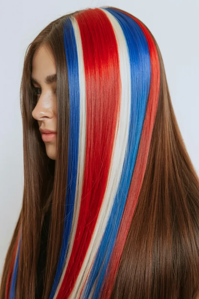 Red, White & Blue Hair Streaks