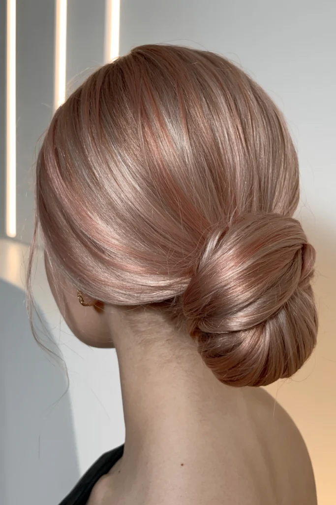 Rose Gold Metallic Updo