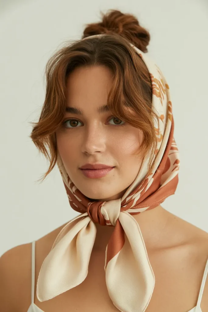 Scarf-Wrapped Bun