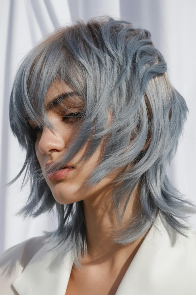 Silver Metallic Shag