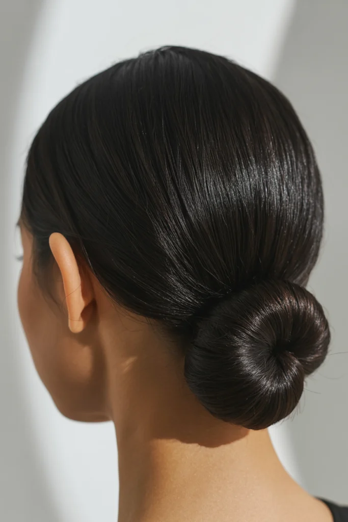 Slicked-Back Low Bun