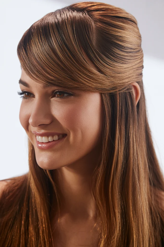 Slicked Back Peek A Boo Bangs