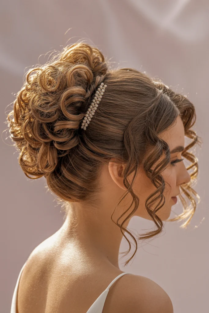 Sunlit Curly Updo