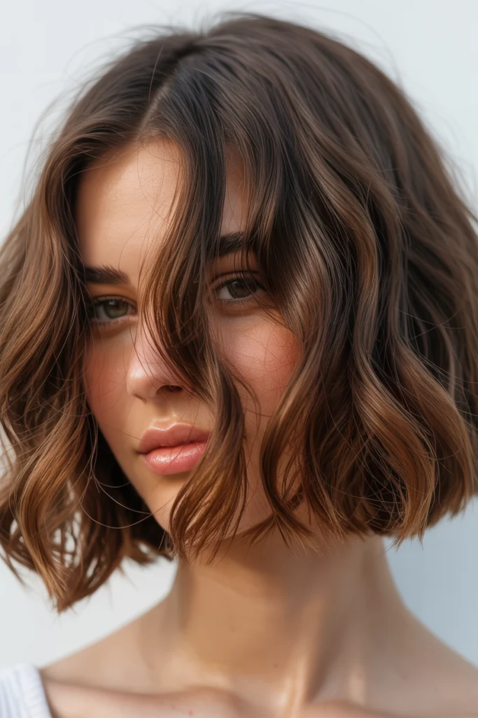 Tousled Brunette Bob