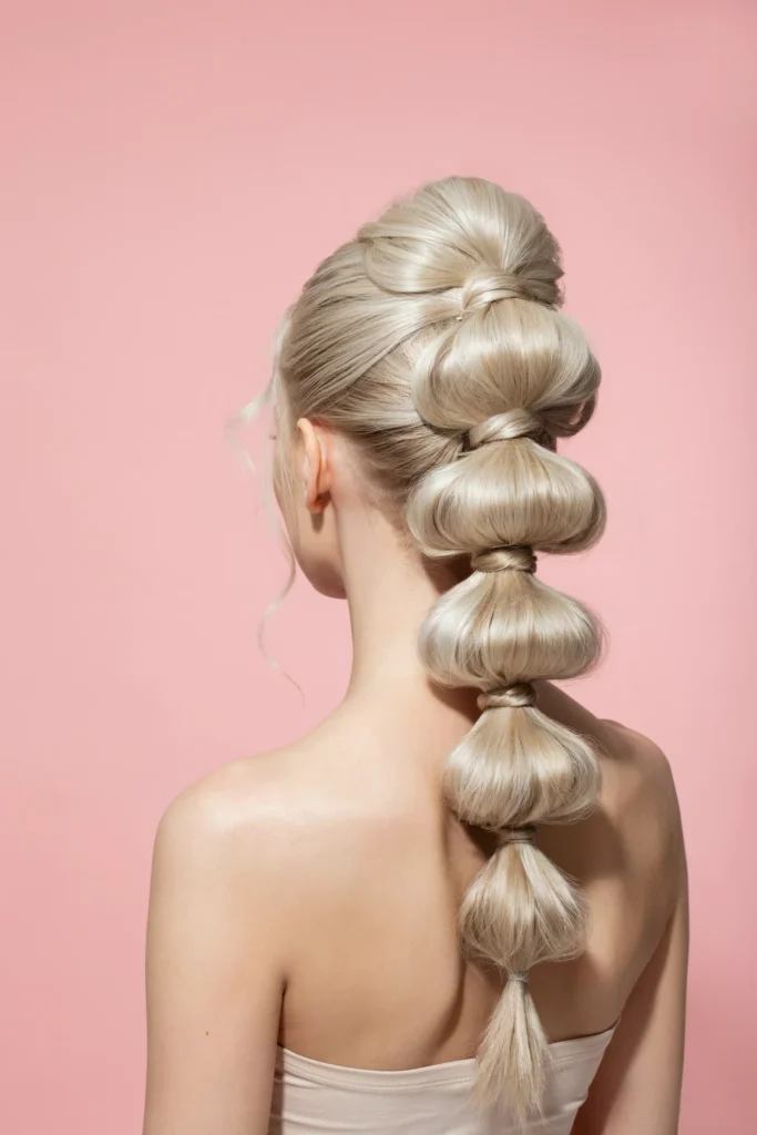 Bubble Ponytail Look
