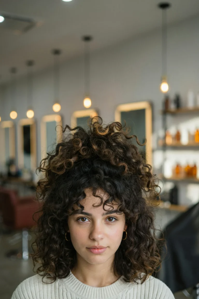 Curly Disconnected Mullet