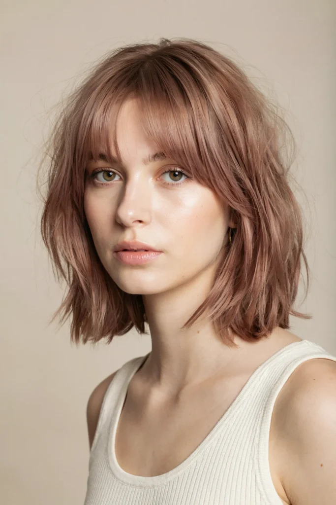 Dusty Rose Shaggy Cut