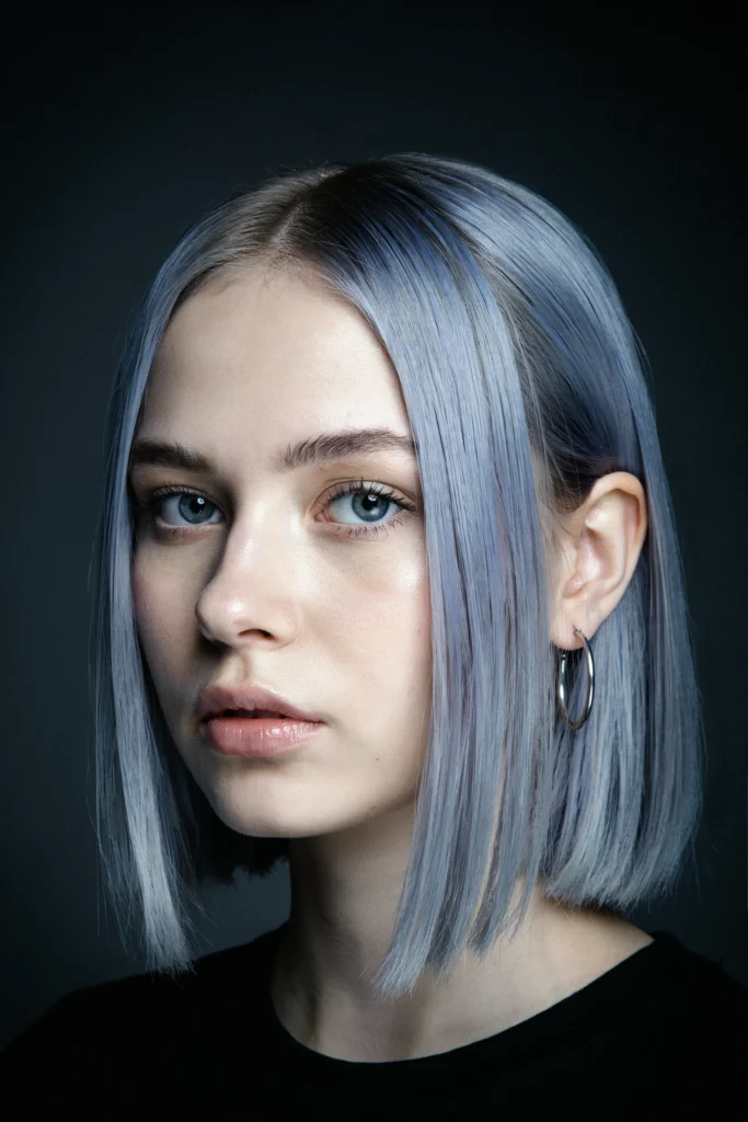 Icy Periwinkle Sleek Bob