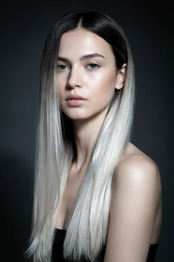 Jet Black Inverted Balayage