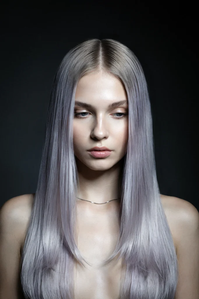 Lavender Platinum Straight Tresses