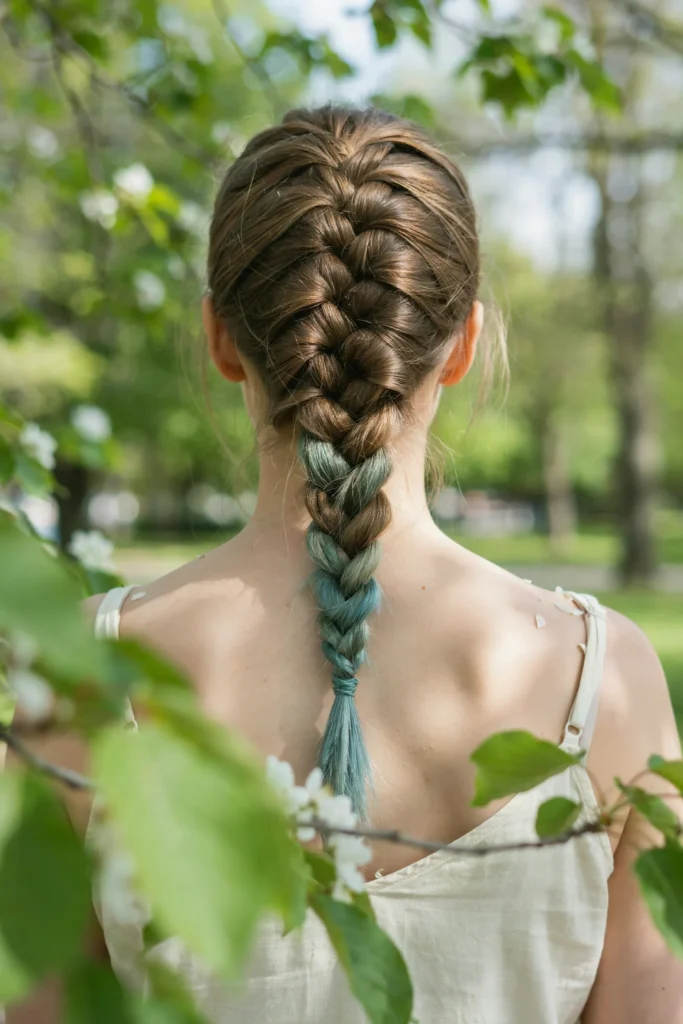 Minty Aqua French Braid