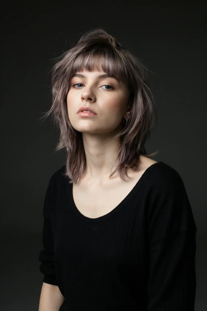 Soft Mauve Wolf Cut