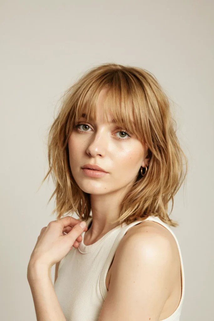 Strawberry Blonde Tousled Shag