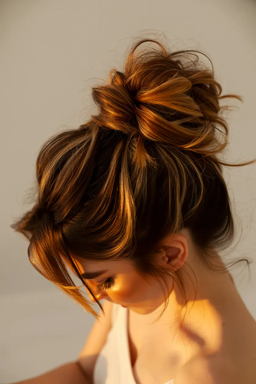 messy high bun