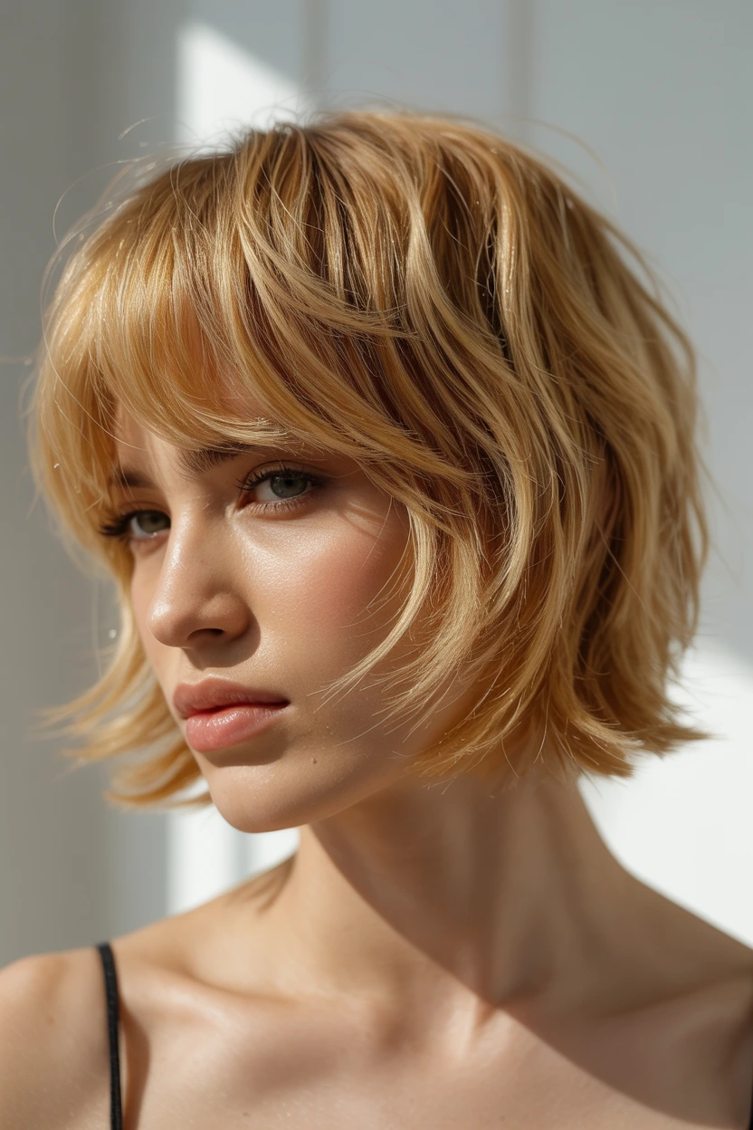 textured shag cut