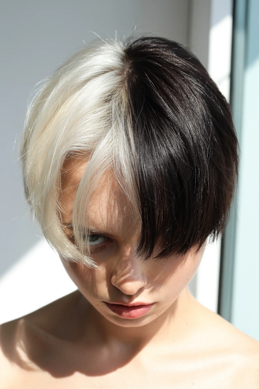 platinum and jet black split
