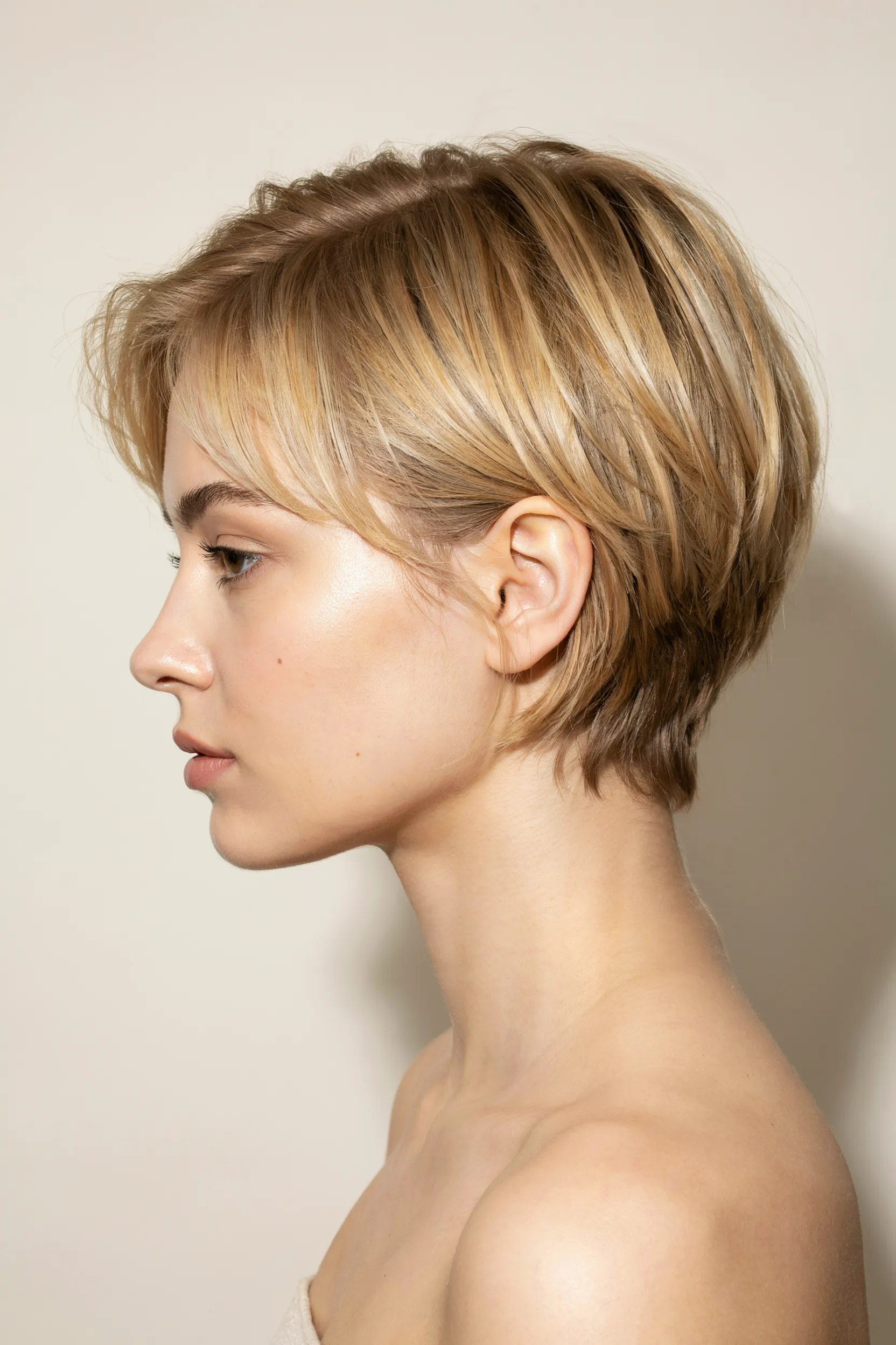 blonde sun-kissed pixie bob