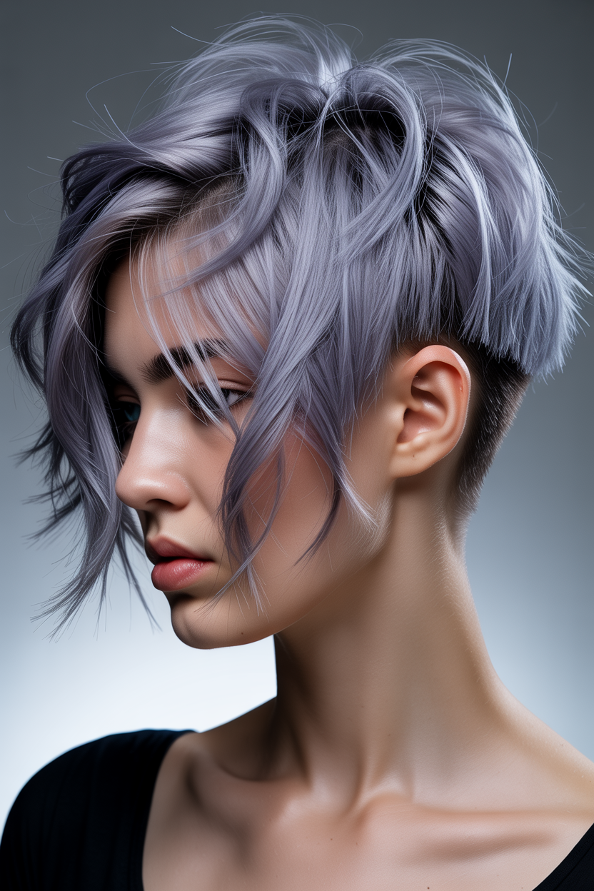 choppy undercut bob