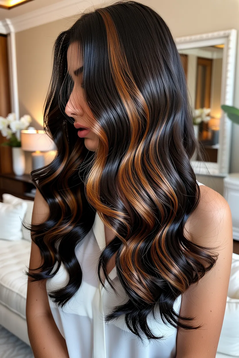 glistening amber highlights