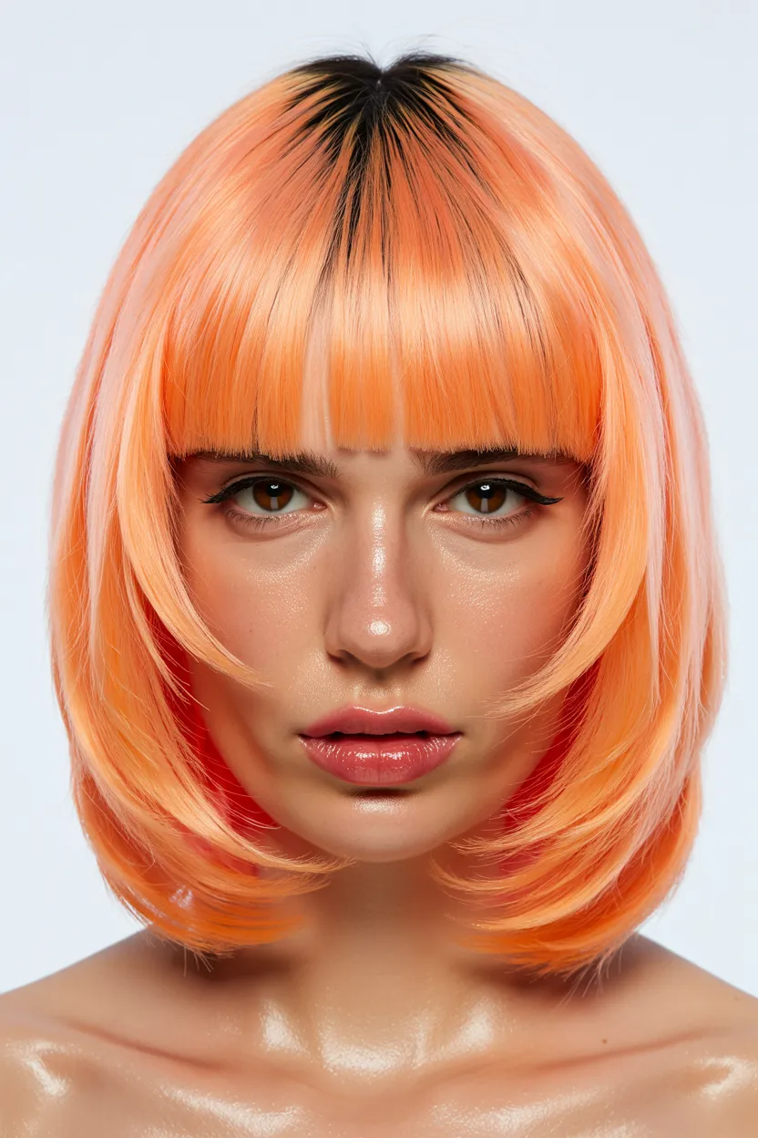 apricot peach micro-bangs