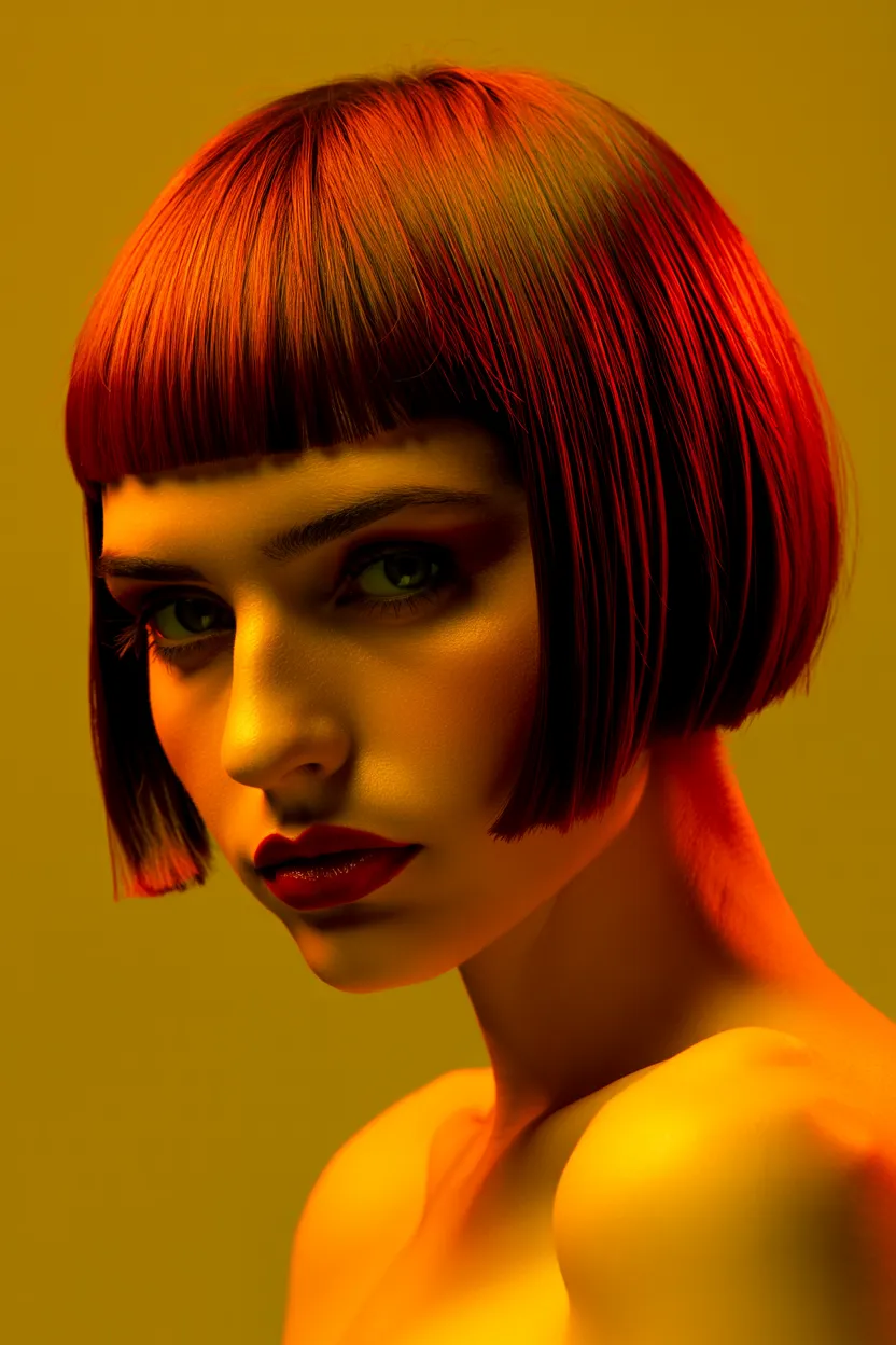 blunt bob with micro bangs