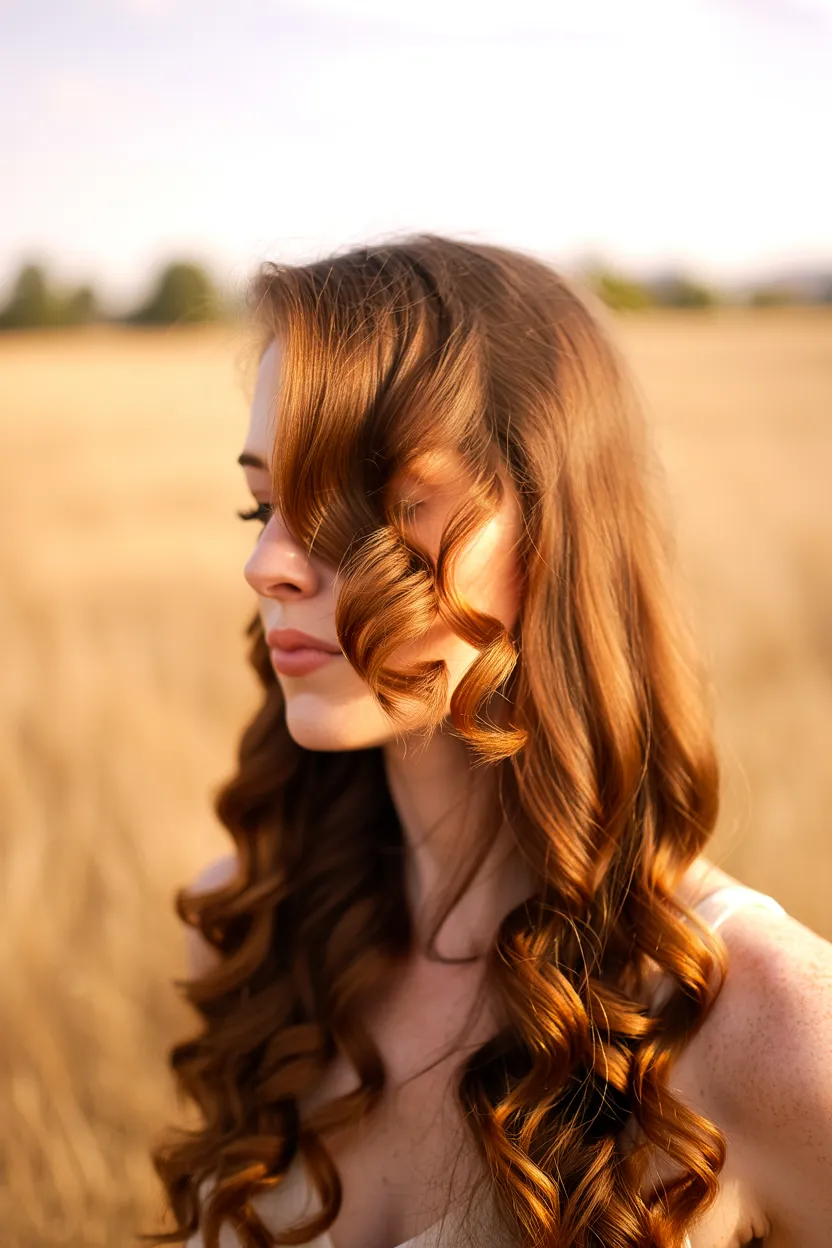 curled face-framing pieces