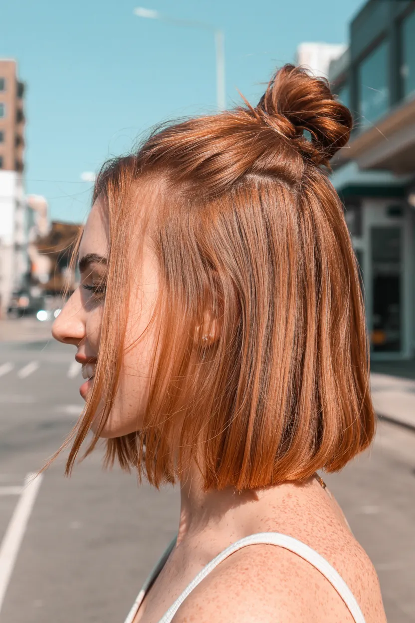 half up top knot