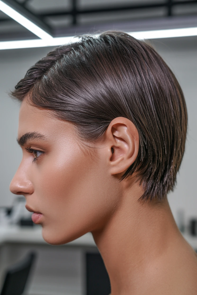 sleek tucked behind ear