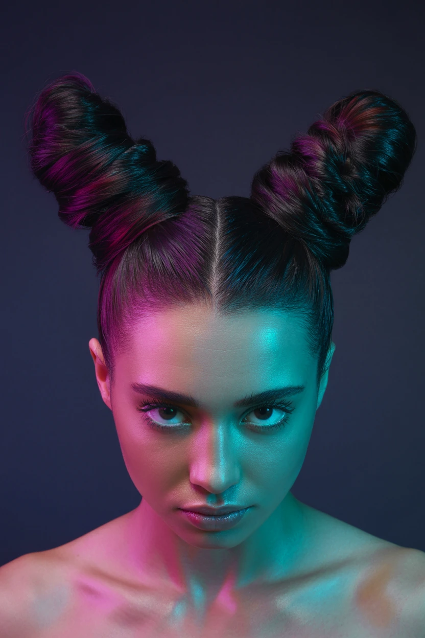 ultra-slicked space buns