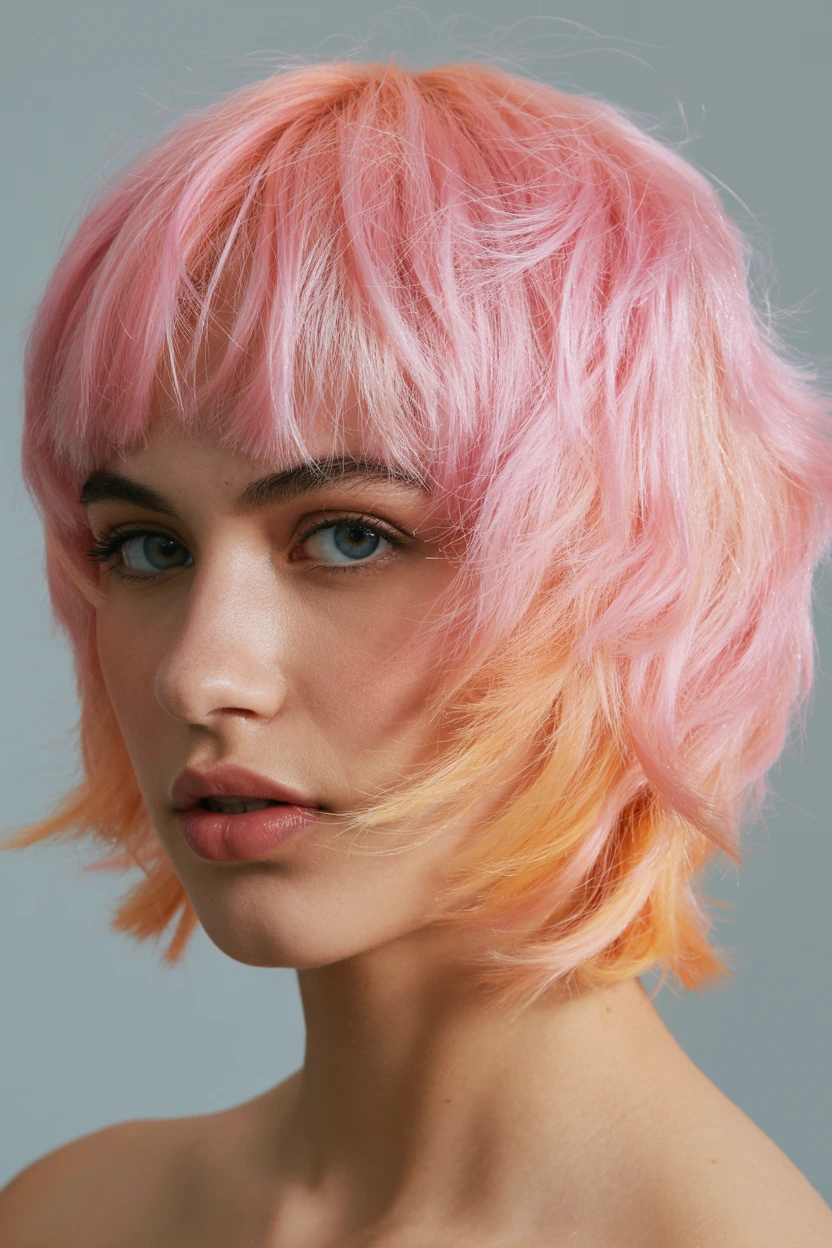 pastel pink retro shag