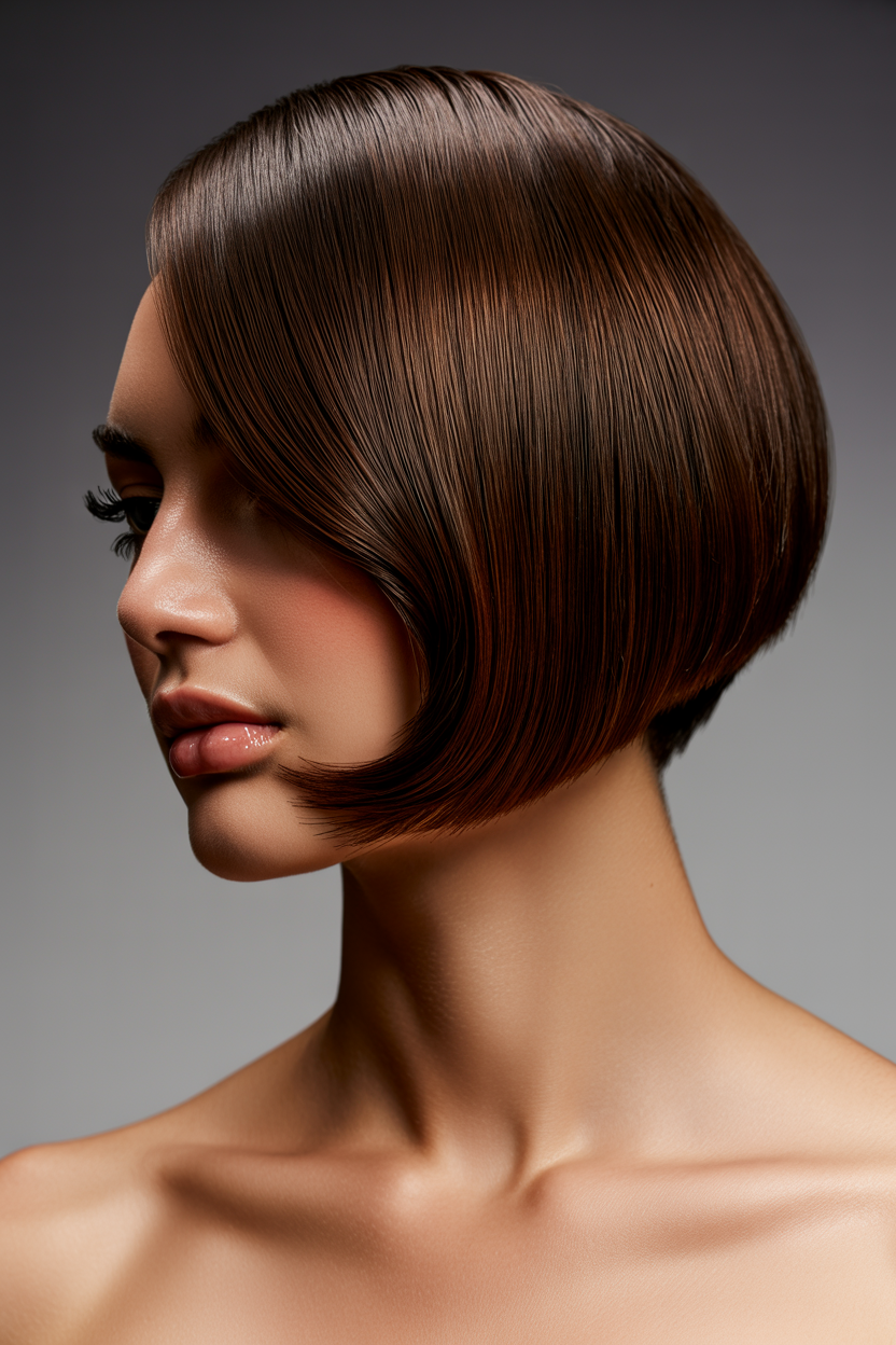 side-parted chin bob