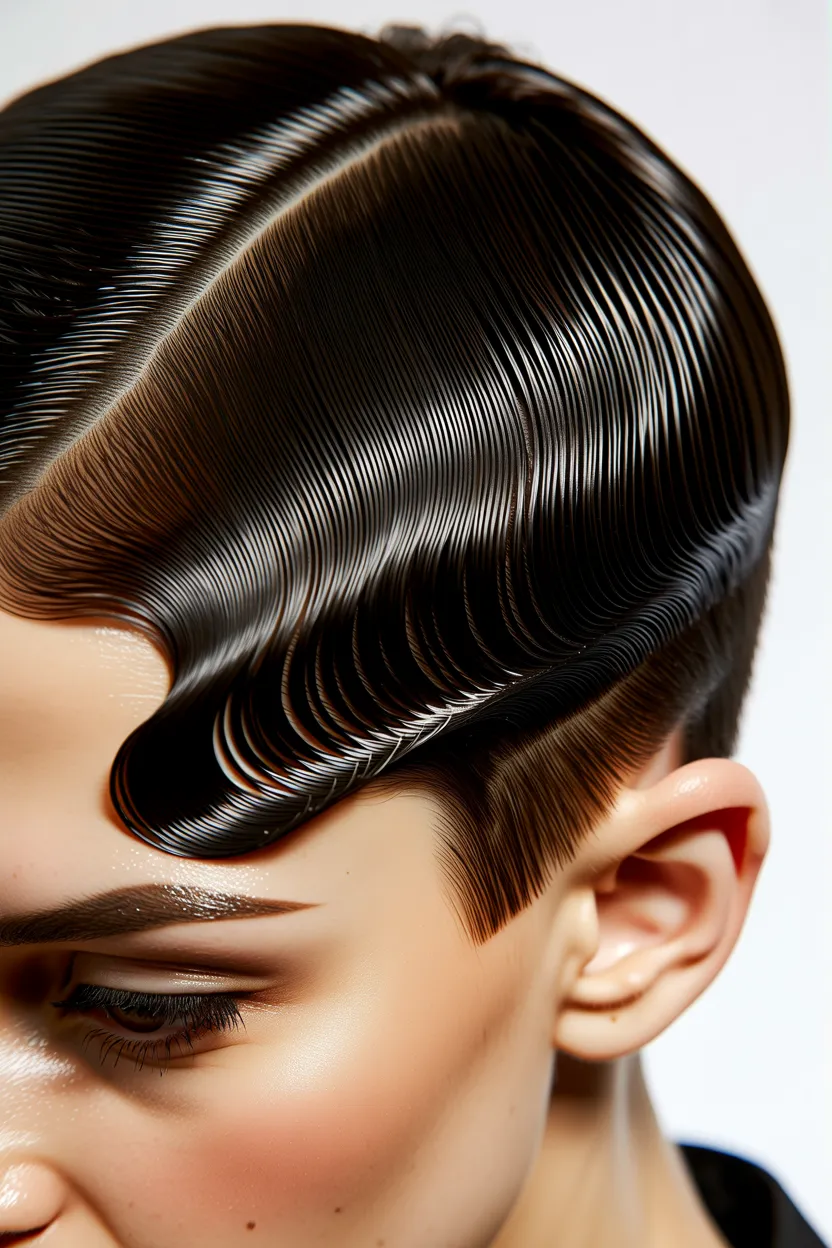 textured pixie finger waves
