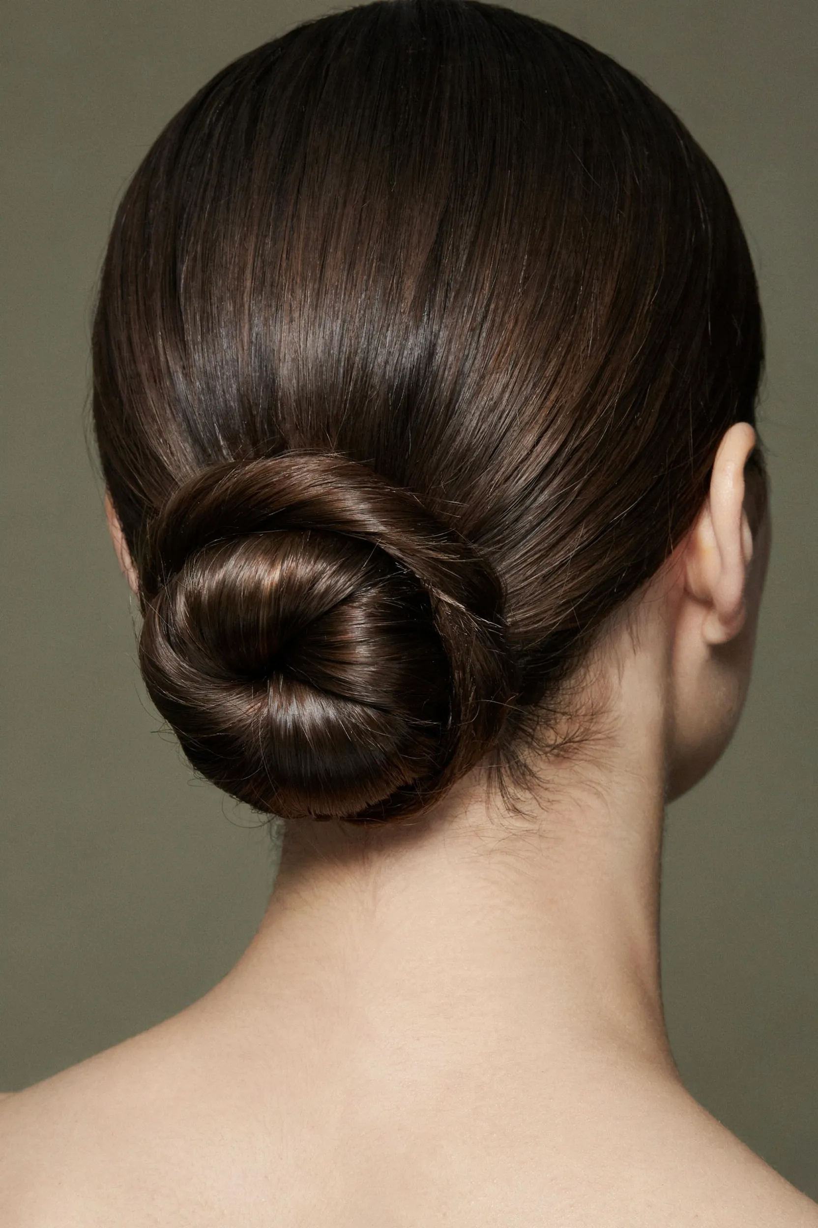 sleek low chignon