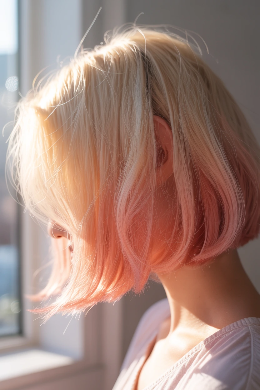 rose gold dip dye