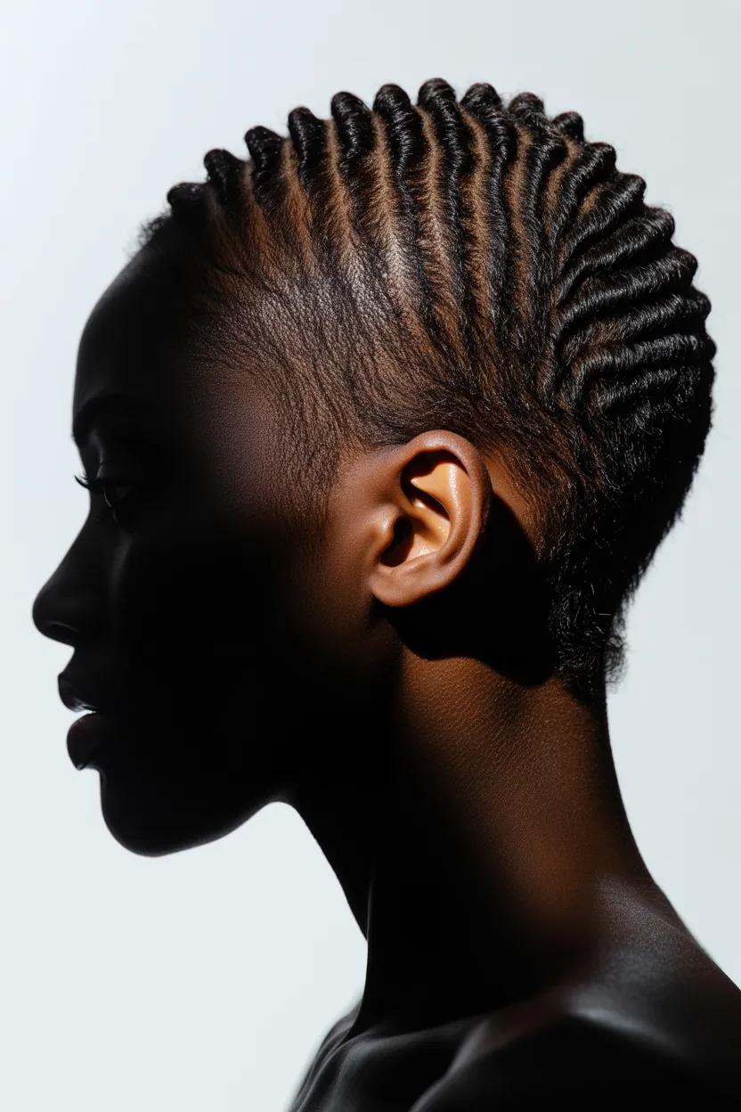 spiraled pixie cut