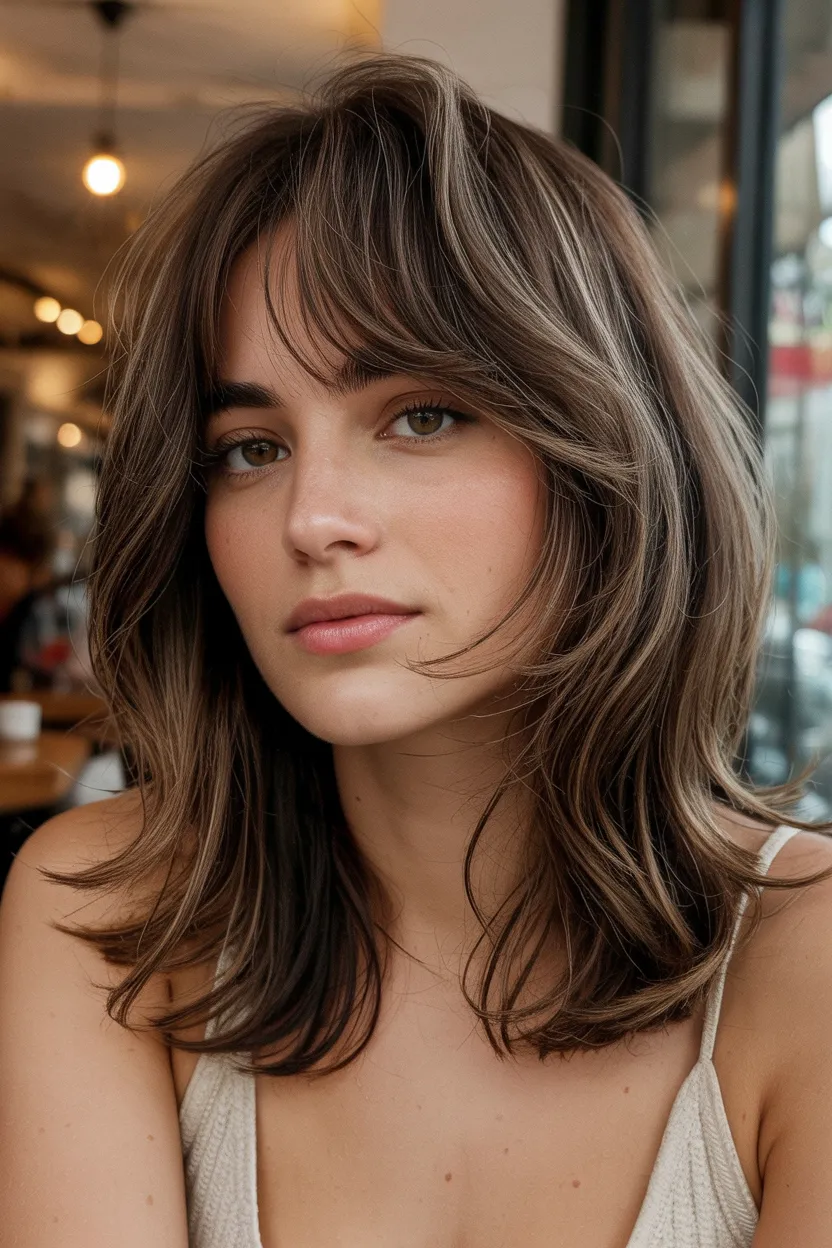 low messy chignon with fringes