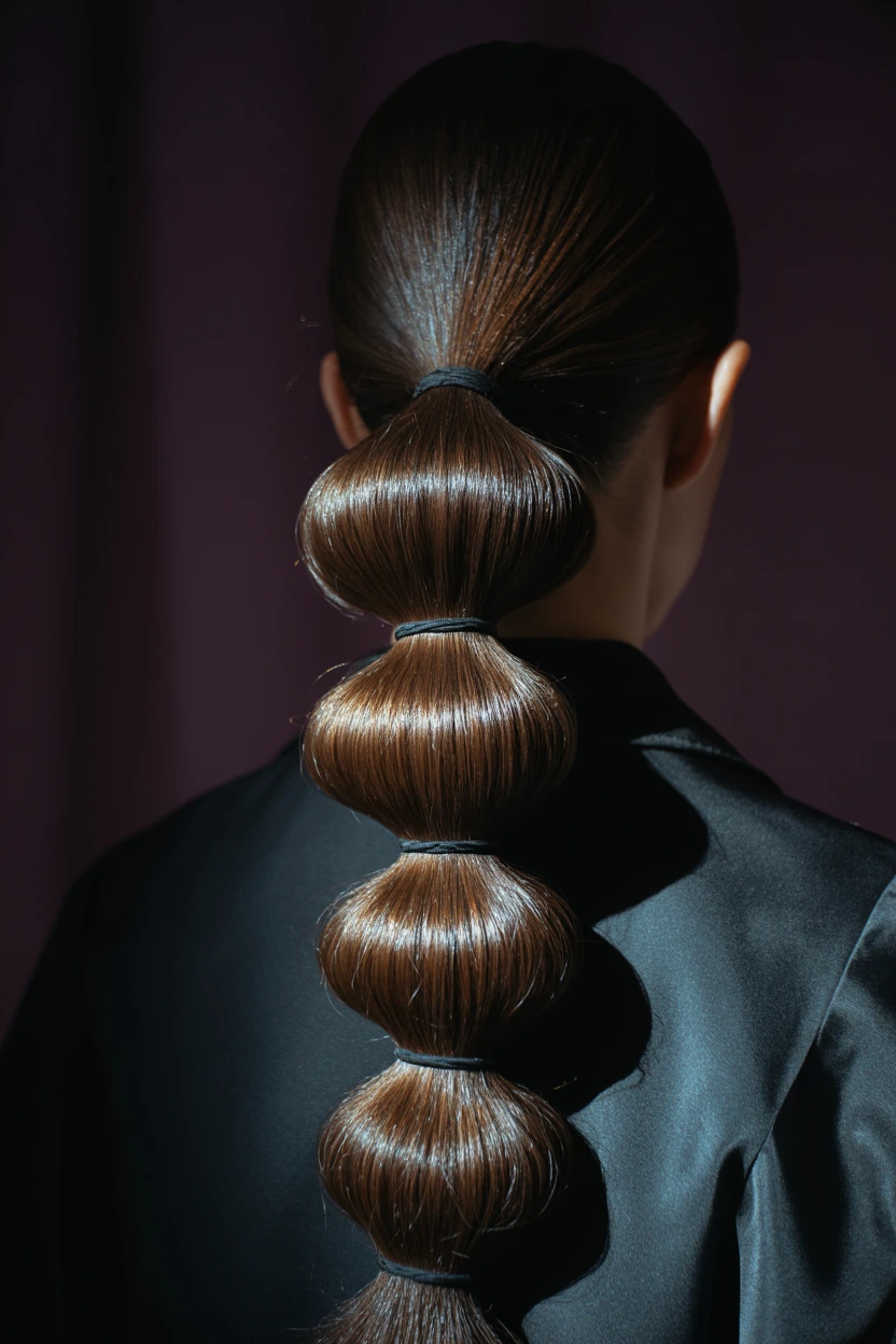 glazed bubble ponytail