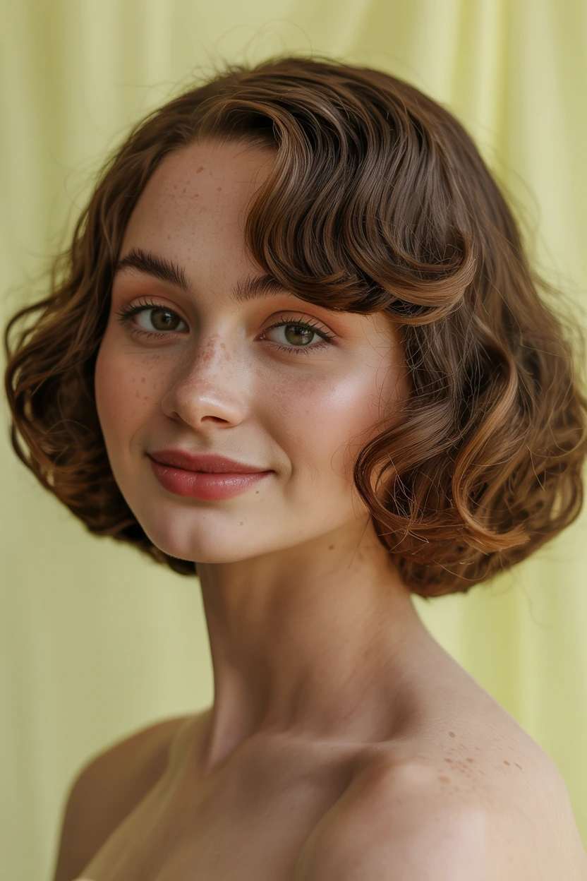 wavy pageboy cut