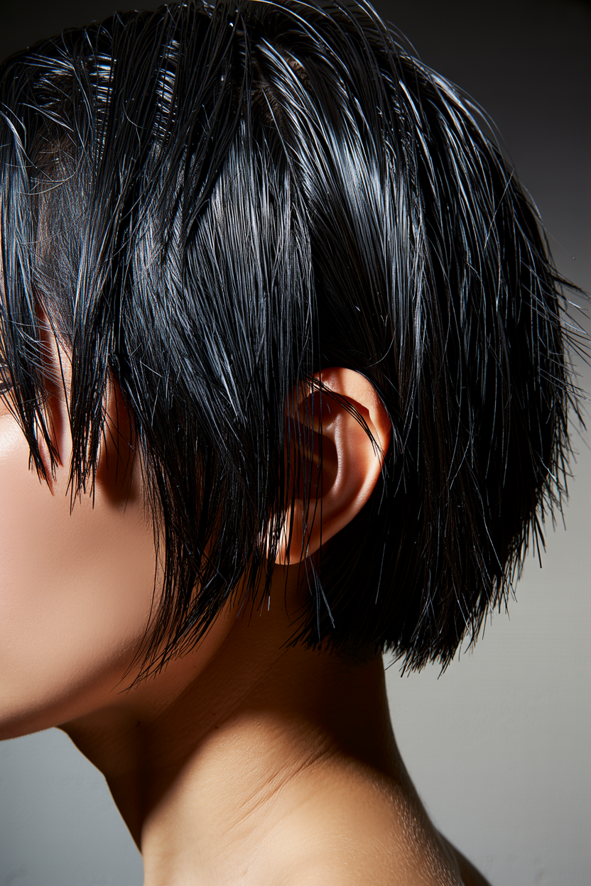 razored edgy bob