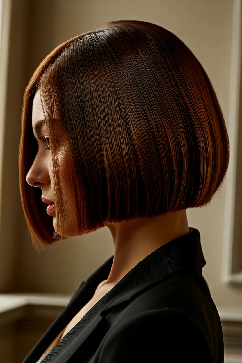 sleek bob with tucked ears